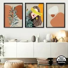 Quadros Decorativos Trio Kit 3 peças Grandes 90x60 ou 60x40 mais de 50 opções de imagens Quadro decorativo Sala Quadro decorativo Quarto Quadro decorativo Escritório Quadro decorativo Marmorizado Quadro decorativo abstrato Folhas arte quadro mosaico