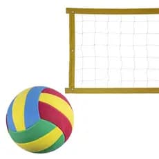 Kit rede de vôlei com bola Evo Sports 5 metros Amarelo
