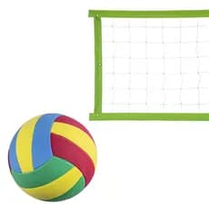 Kit rede de vôlei colorida 8 metros Verde Evo Sports + Bola