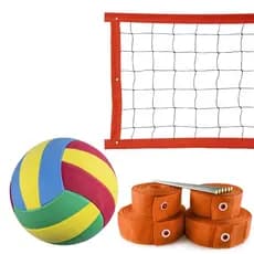 Kit Rede De Vôlei 5 Metros + Marcação Laranja + Bola - Evo Sports