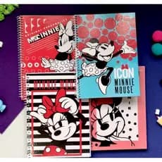Caderno Espiral 1/4 Minnie Capa Dura 80 folhas