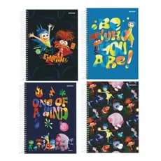 Caderno Universitário Divertidamente 2 Starschool Grande Espiral Capa dura 1 Matéria 80 Folhas