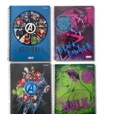 Caderno Universitário Capa Dura Espiral Avengers Vingadores Marvel - 1 Matéria - 80 Folhas - Starschool Jandaia