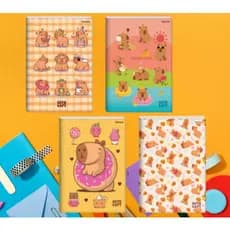 Caderno Pautado Capivara Universitário Grande Jandaia 80 Folhas Cute Capy