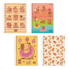 Caderno Capivara Pequeno 1/4 Pautado Jandaia Cute Capy 80 Folhas