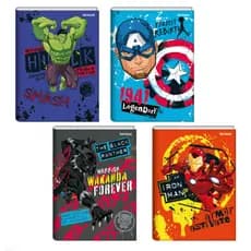 Caderno Escolar Capa Dura Avengers Vingadores Disney 1 Matéria 80 Folhas