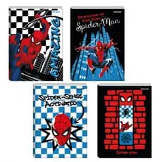 Caderno Escolar Brochura Capa Dura Spider Man Homem Aranha 1 Matéria 80 Folhas