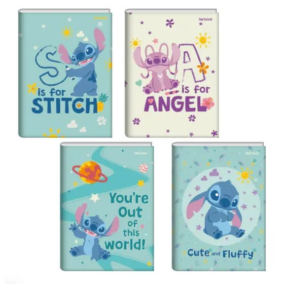 Caderno Stitch Disney Capa Dura Brochura / Espiral 80 Folhas / 160 Folhas