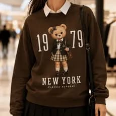 Moletom Feminino Estampado Urso Vintage 1979 --Philklen