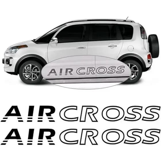 Faixa Air Cross 2016/ Adesivo Preto Faixa Lateral Citroen Aircross