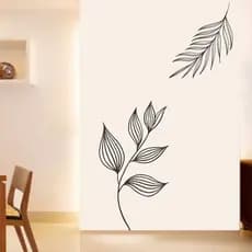 Adesivo Decorativo Para Parede Floral Folhas Tamanho Grande