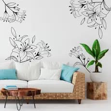 Adesivo Decorativo de Parede Floral Lírios