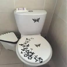 Adesivo Para Vaso Sanitário Floral Borboleta 30x20Cm Colante