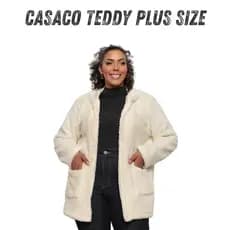 Casaco Teddy Blusa de Frio Feminina Inverno Pelinho Forrado Duplo