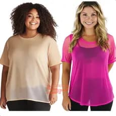 Kit Blusa Tule Feminina Academia Transparente Moda Fitness