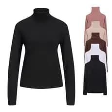 KIT Blusa Cacharrel Feminino Gola Alta Manga Longa Suplex Segunda Pele
