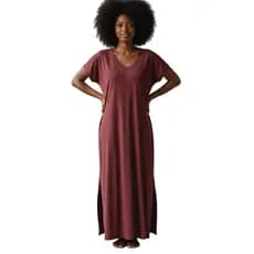 Vestido Saruel Feminino Midi Longo Moda Gestante Verao Fenda Lateral