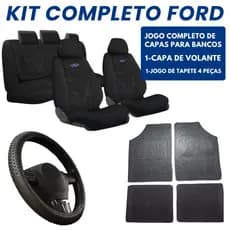 Kit Capa Para Bancos Veículos Ford Tapetes Capa De Volante