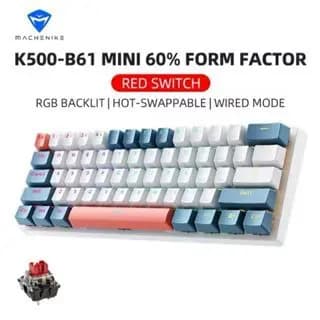 Teclado Mecânico Machenike K500 B61 Com Fio Switch Red Rgb Teclado Mecânico Original