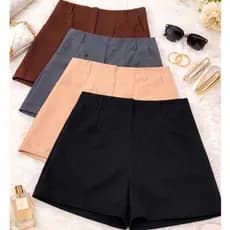 short alfaiataria moda feminina com ziper cintura alta combina com looks para copa