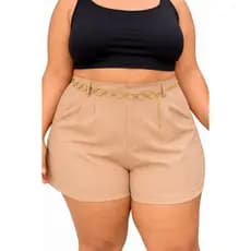 Short Feminino Plus Size De Alfaiataria Com Cinto De Brinde Cortesia Moda Feminina Verao Plus Cinto De Argola Com Shorts