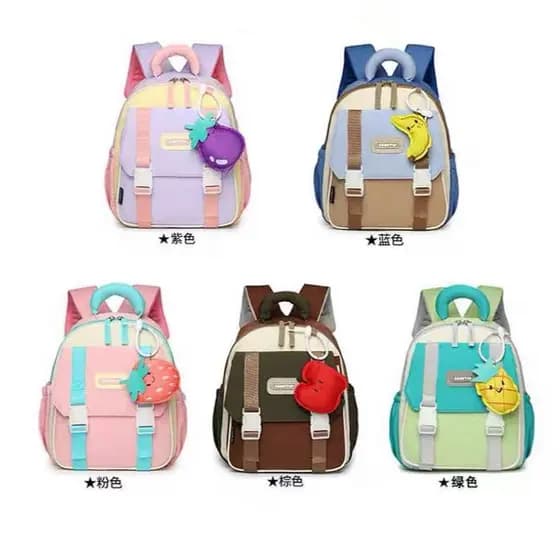 Novo Mochila Infantil Escolar Com Pingente De Frutas, Mochila De Criança De Passeio Resistente, Bolsa Reforçado 7693