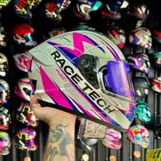 CAPACETE RECE TECH HIT - FUZZY WHITE PINK