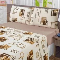 Jogo de Cama Casal Padrão 3 Peças Estampas Sortidas Poliéster