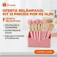 Pincel de Maquiagem com Estojo de Veludo Cores Sortidas Conjunto 13 Peças Entrega Rápida