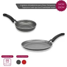Frigideira para Tapioca e Ovo Alegrete Antiaderente – Tamanhos 14 cm e 22 cm