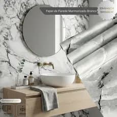 Papel de Parede Autoadesivo Marmorizado Claro 10M x 45CM