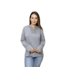 Blusa Feminina Manga Longa Básica Dia a Dia Mod.51593