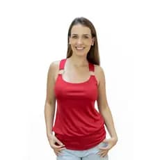 Blusa Básica Feminina Alça Corrente Cruzada 50532.