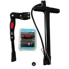 Kit Acessórios Bike Farol e Lanterna Bike + Bomba de Ar Pneus Bola Piscina Boia