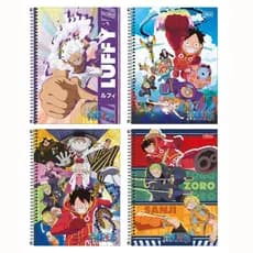 Caderno Espiral Capa Dura Universitário 1 e10 Matérias One Piece 80 e 160 Folha- Tilibra