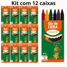 Kit Giz De Cera 6 Cores Fino  Pct/12 Und Leoeleo -LeoeLeo