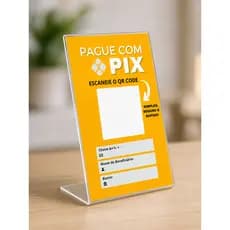 Placa Pix Display PVC simples para pagamentos personalizado