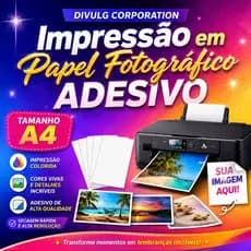 Impressão A4 Fotográfico Adesivo a4 Altíssima Qualidade Colorida