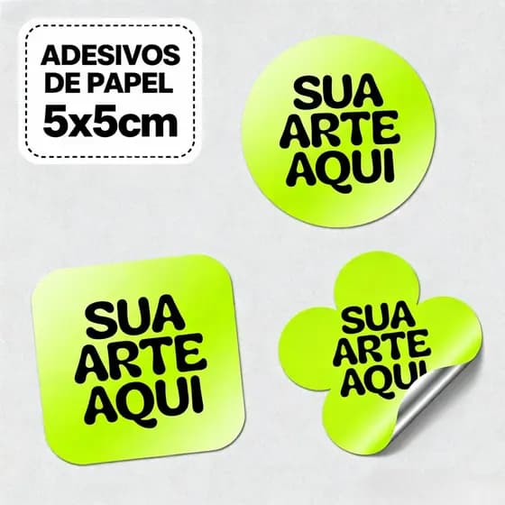 ADESIVOS PERSONALIZADOS 5x5 cm  -  200 à 1.000 unidades - Prova D´água