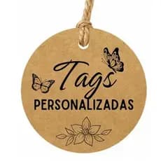 Tag Kraft ou Branca Personalizada 4x4 cm para lembrancinhas, brindes, presentes - confeccionadas em papel kraft