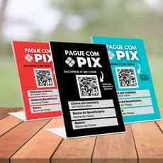 QR Code - Placa Pix Display PVC simples para pagamentos personalizado