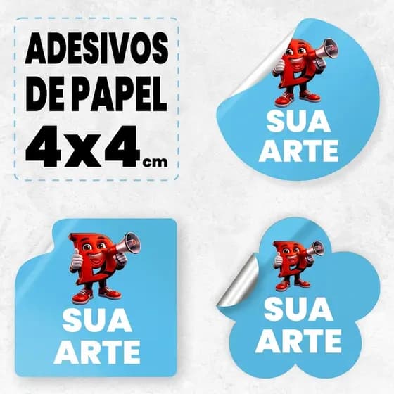Adesivos 4x4 Rótulos Personalizados Prova d'agua, Doces, Bolos, Potes de Açai e Lembrancinhas e Muito Mais / Já Cortados