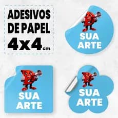 Adesivos 4x4 Rótulos Personalizados Prova d'agua, Doces, Bolos, Potes de Açai e Lembrancinhas e Muito Mais / Já Cortados