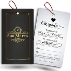 1000 (Mil) Etiquetas Tags Frente e Verso Colorido -  Verniz Total Frente - Personalizadas Roupas em Geral - Bonés
