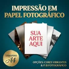 Impressão Em Papel Fotográfico Colorida 180g Tamanho A4 - Prova Dágua
