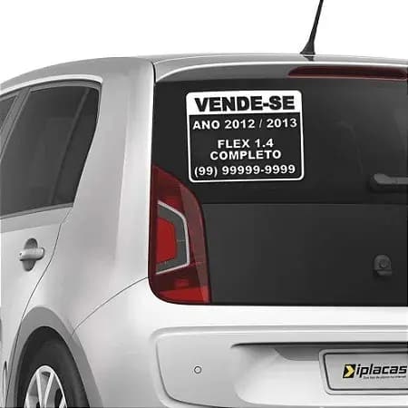 Adesivo Personalizado Vinil para Venda de Carros Vende-se Carro 32x22cm Prova Dágua