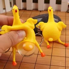 Chaveiro Squish Fidget Toy Galinha De Apertar Ovo Alivio de stress relaxante