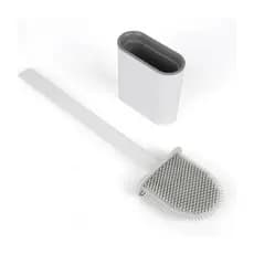 Escova de Silicone Limpeza Banheiro vaso com Suporte adesivo