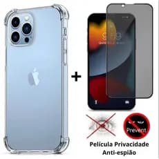 Kit 2em1 Capa + Pelicula Para iPhone 13 Pro  - Case Silicone Aveludada + Pelicula 3D 5D Privacidade