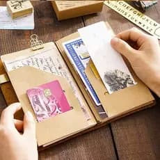 Suporte De Arquivo De Papel Kraft , Diário De Viagem , Notebook , Planejador , Acessórios , Tamanho De Passaporte Regula